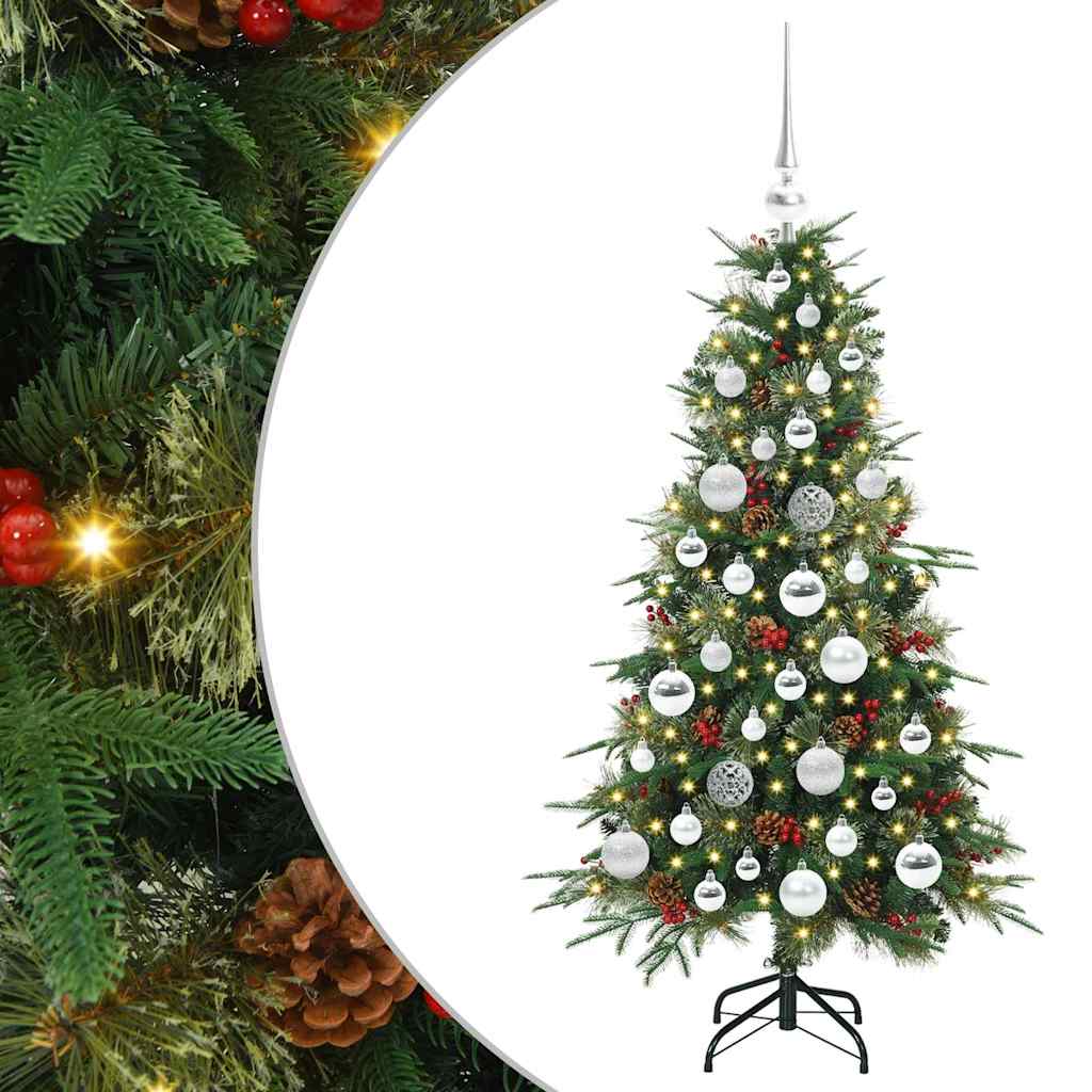 Albero di Natale Artificiale con Rami Pieghevoli Verde 120 cm