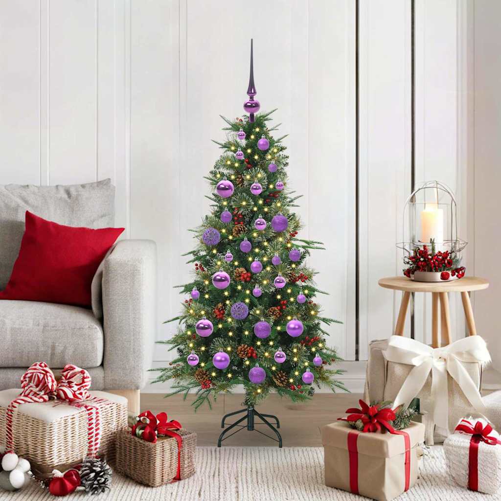 Albero di Natale Artificiale con Rami Pieghevoli Verde 120 cm
