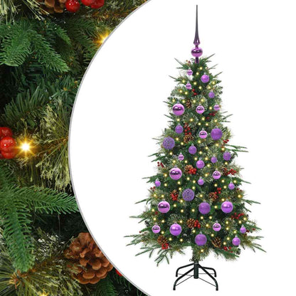 Albero di Natale Artificiale con Rami Pieghevoli Verde 120 cm