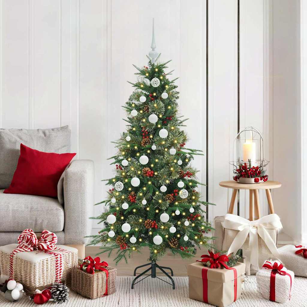 Albero di Natale Artificiale con Rami Pieghevoli Verde 150 cm