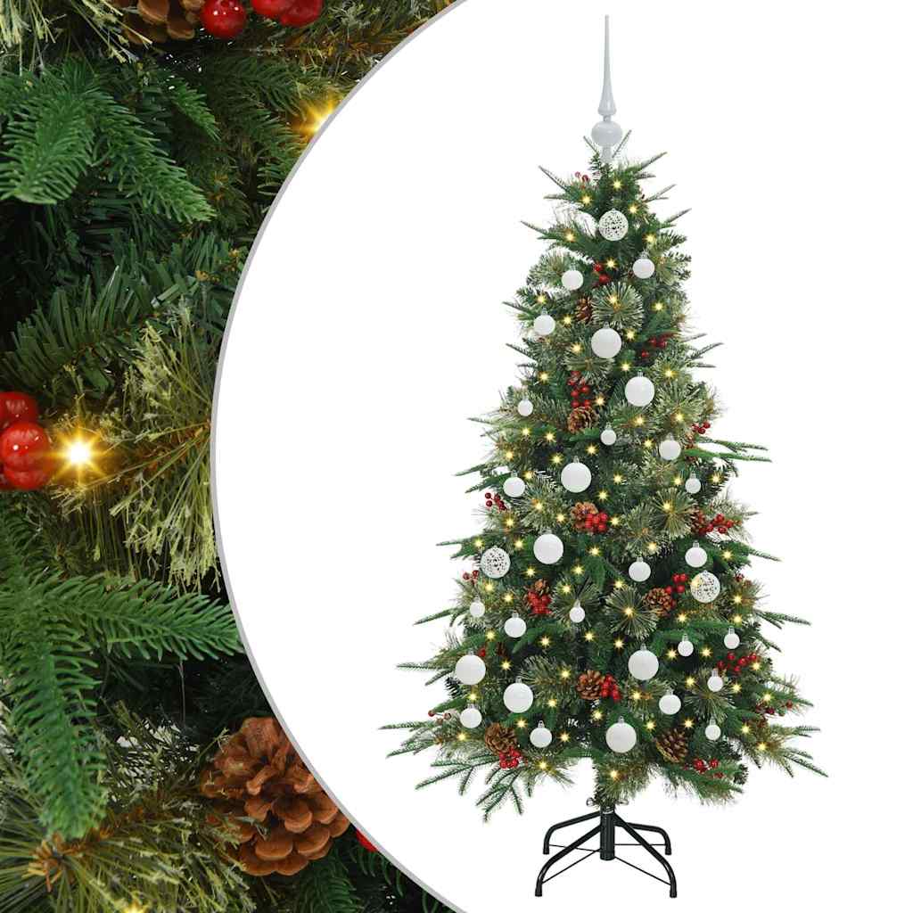 Albero di Natale Artificiale con Rami Pieghevoli Verde 150 cm