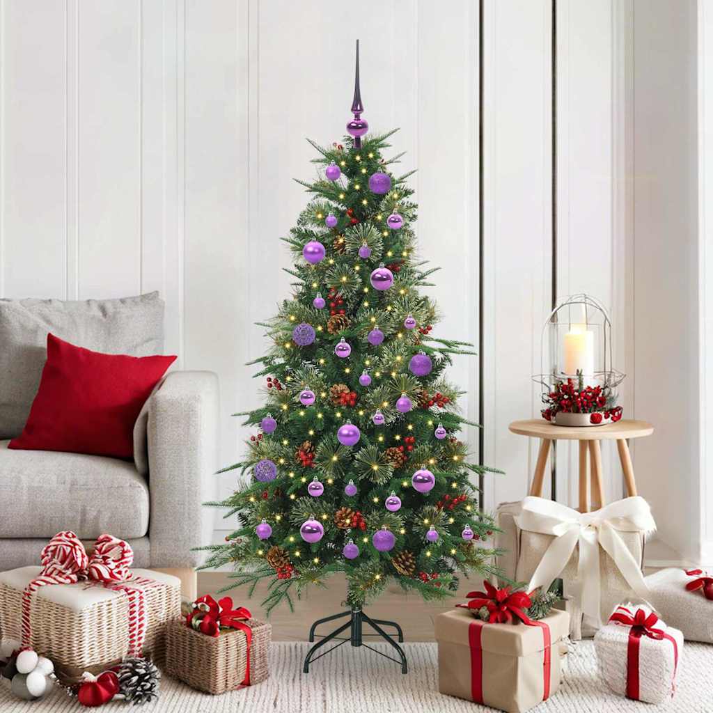 Albero di Natale Artificiale con Rami Pieghevoli Verde 150 cm