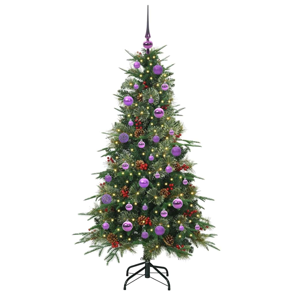 Albero di Natale Artificiale con Rami Pieghevoli Verde 150 cm