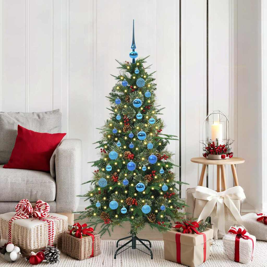 Albero di Natale Artificiale con Rami Pieghevoli Verde 150 cm
