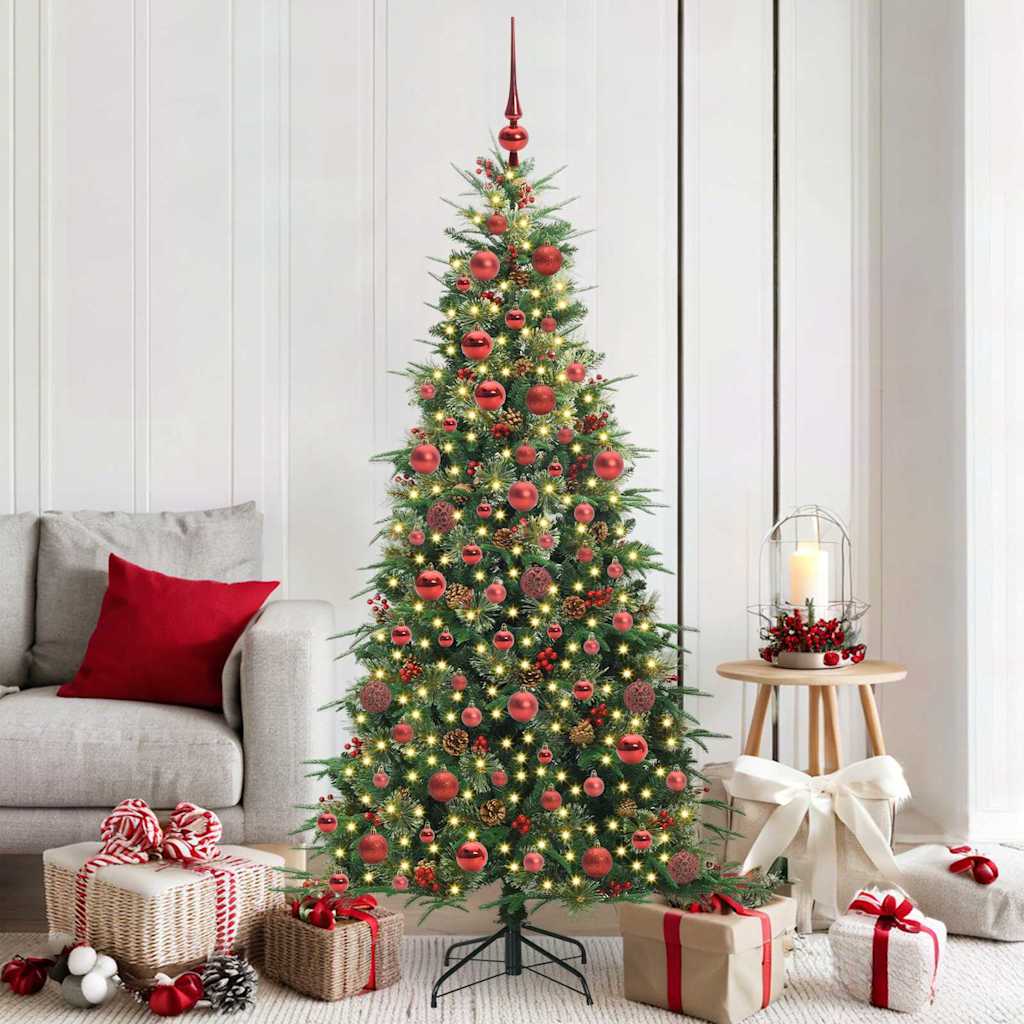 Albero di Natale Artificiale con Rami Pieghevoli Verde 180 cm