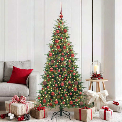 Albero di Natale Artificiale con Rami Pieghevoli Verde 180 cm