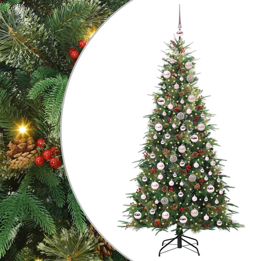 Albero di Natale Artificiale con Rami Pieghevoli Verde 180 cm