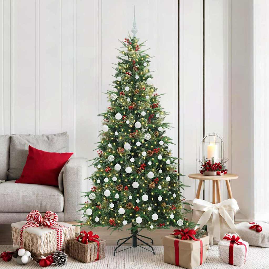 Albero di Natale Artificiale con Rami Pieghevoli Verde 180 cm