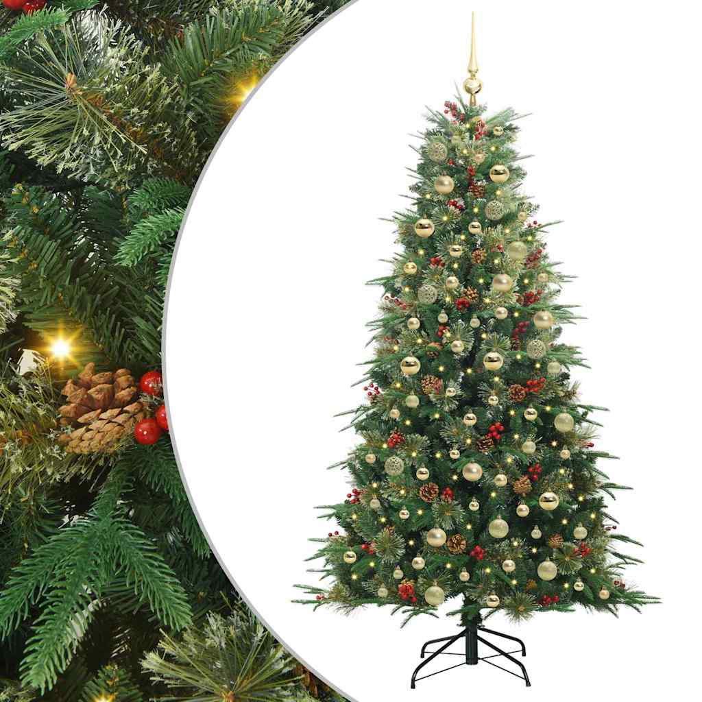 Albero di Natale Artificiale con Rami Pieghevoli Verde 180 cm