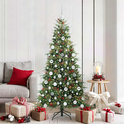 Albero di Natale Artificiale con Rami Pieghevoli Verde 180 cm