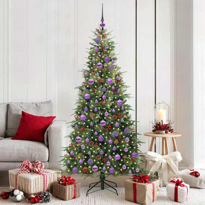 Albero di Natale Artificiale con Rami Pieghevoli Verde 180 cm