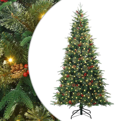 Albero di Natale Artificiale con Rami Pieghevoli Verde 210 cm