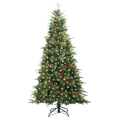 Albero di Natale Artificiale con Rami Pieghevoli Verde 210 cm