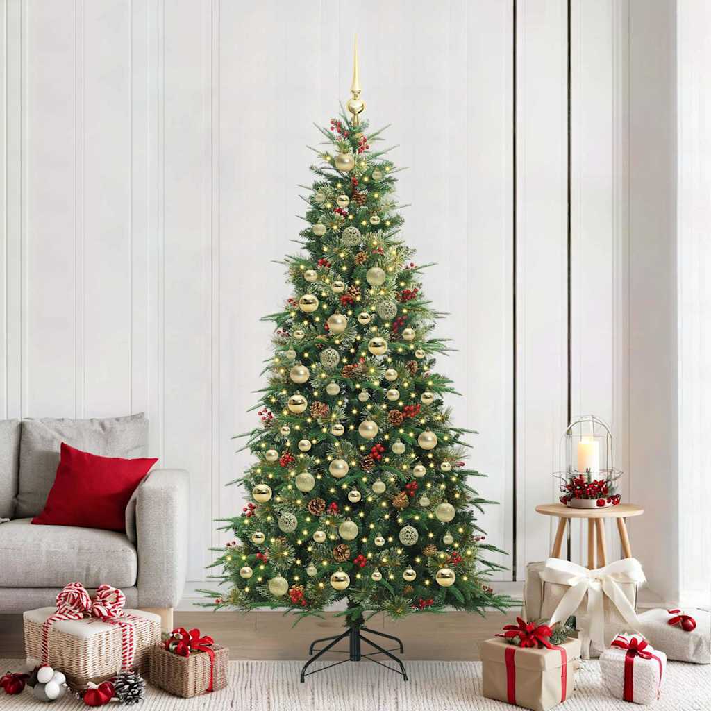 Albero di Natale Artificiale con Rami Pieghevoli Verde 210 cm