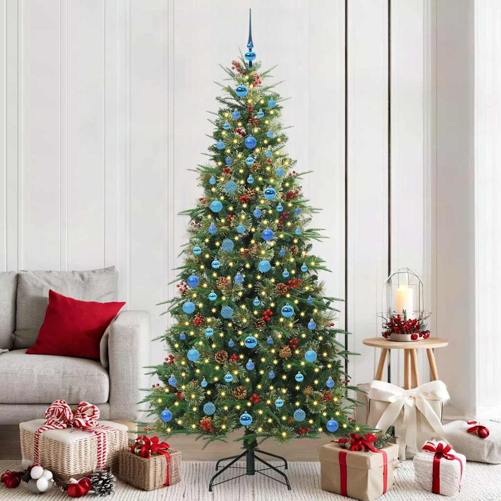 Albero di Natale Artificiale con Rami Pieghevoli Verde 210 cm