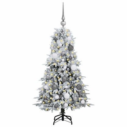 Albero di Natale Artificiale con Rami Pieghevoli Bianco 120 cm