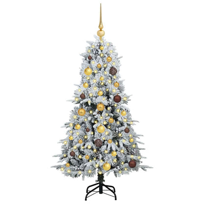 Albero di Natale Artificiale con Rami Pieghevoli Bianco 150 cm