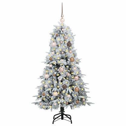 Albero di Natale Artificiale con Rami Pieghevoli Bianco 150 cm