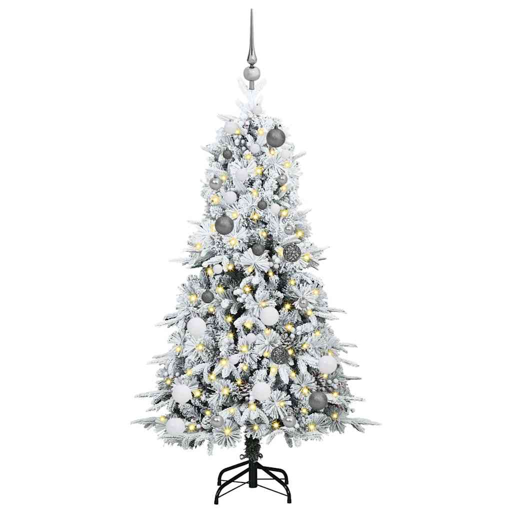 Albero di Natale Artificiale con Rami Pieghevoli Bianco 150 cm