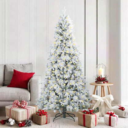 Albero di Natale Artificiale con Rami Pieghevoli Bianco 180 cm