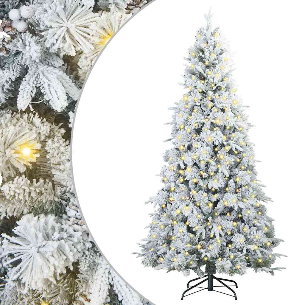 Albero di Natale Artificiale con Rami Pieghevoli Bianco 180 cm
