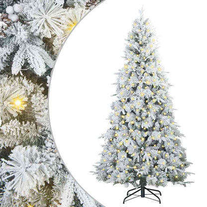 Albero di Natale Artificiale con Rami Pieghevoli Bianco 180 cm