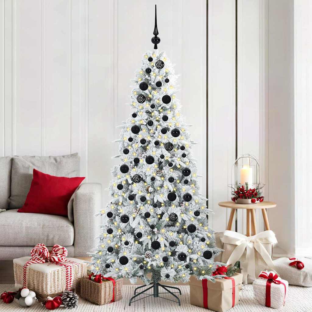 Albero di Natale Artificiale con Rami Pieghevoli Bianco 180 cm