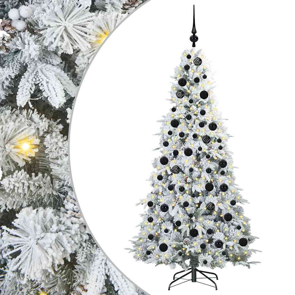 Albero di Natale Artificiale con Rami Pieghevoli Bianco 180 cm