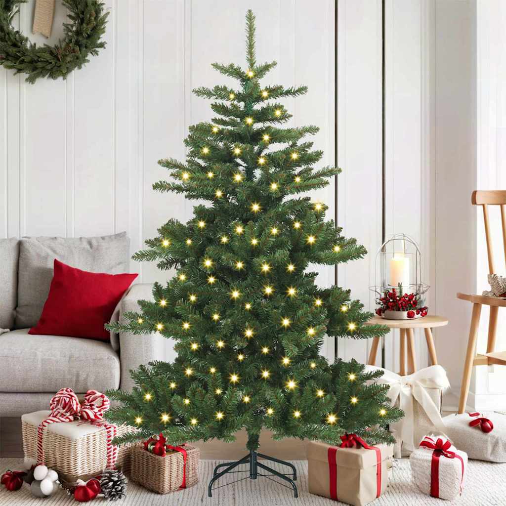 Albero di Natale Artificiale con Rami Pieghevoli Verde 150 cm