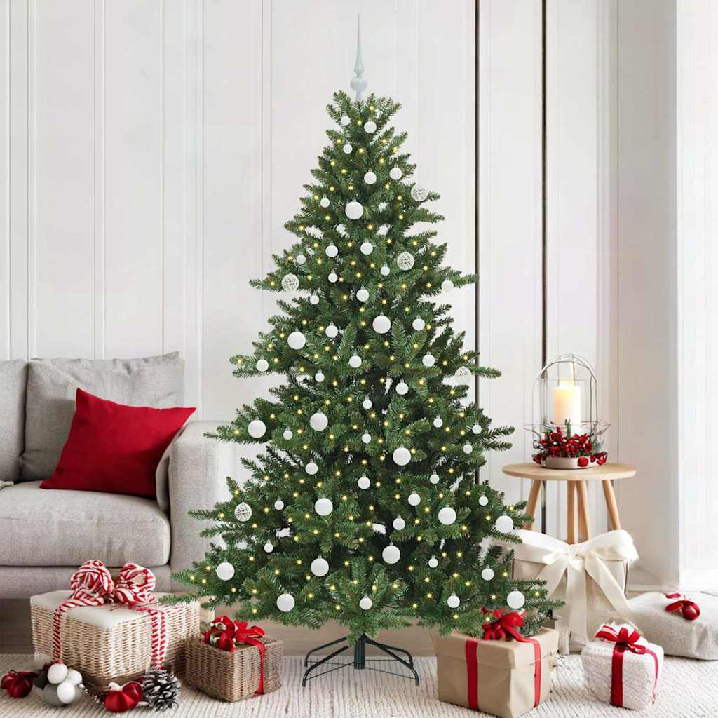 Albero di Natale Artificiale con Rami Pieghevoli Verde 180 cm