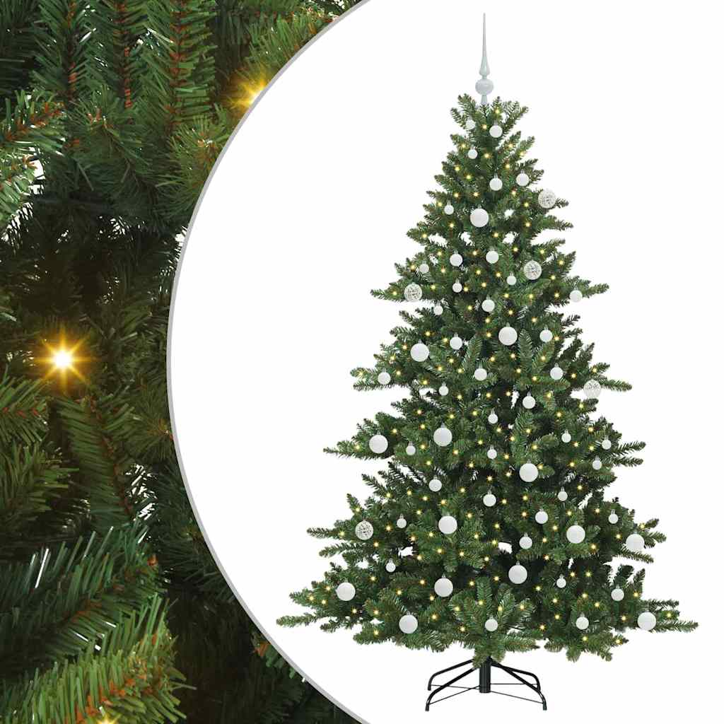 Albero di Natale Artificiale con Rami Pieghevoli Verde 180 cm