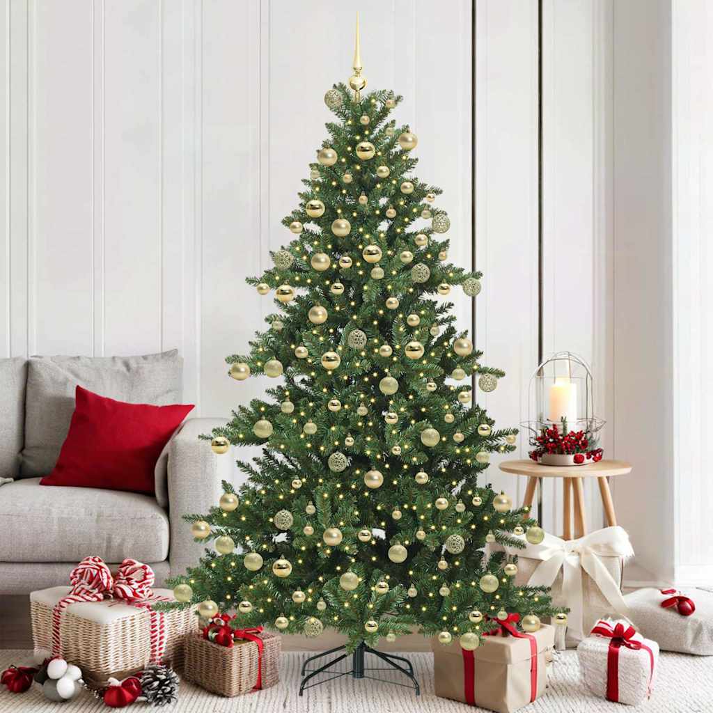 Albero di Natale Artificiale con Rami Pieghevoli Verde 180 cm