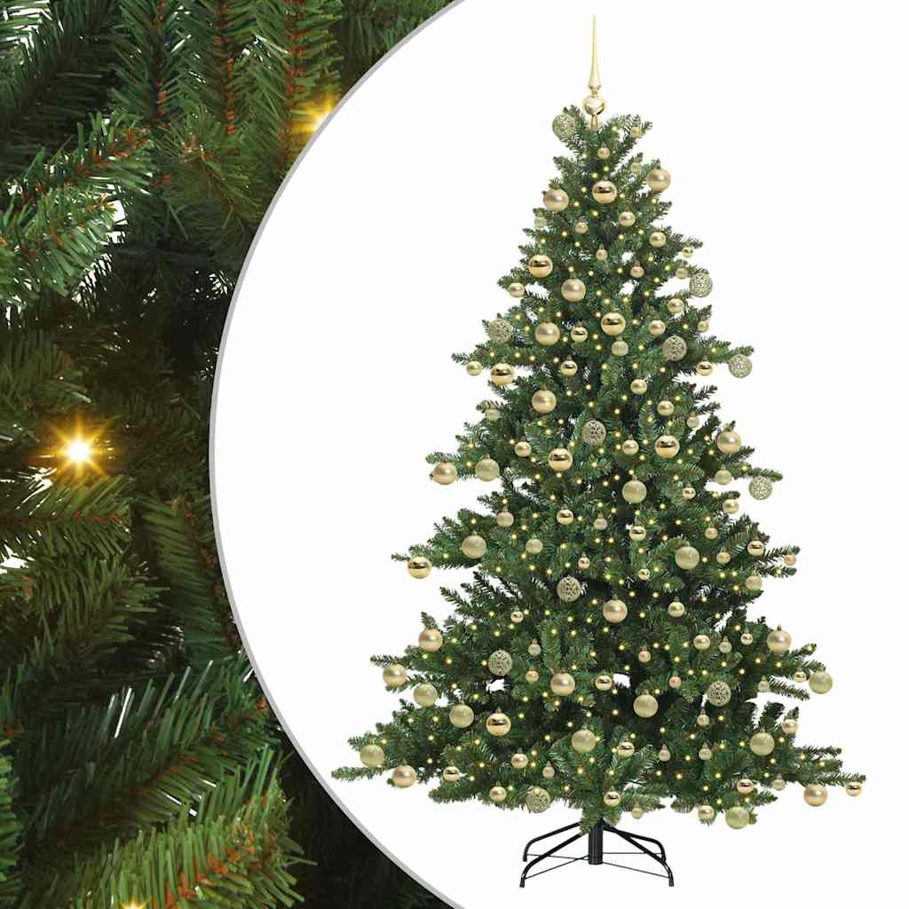 Albero di Natale Artificiale con Rami Pieghevoli Verde 180 cm