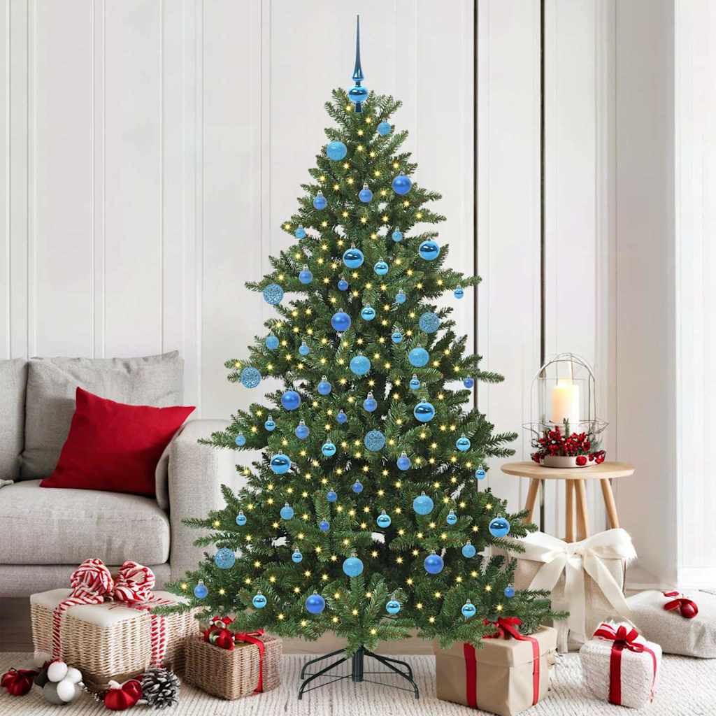Albero di Natale Artificiale con Rami Pieghevoli Verde 180 cm