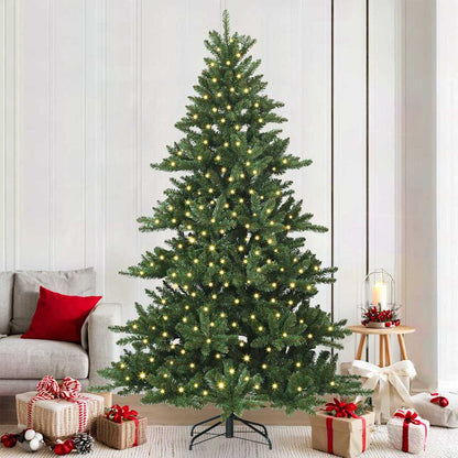 Albero di Natale Artificiale con Rami Pieghevoli Verde 210 cm