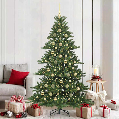 Albero di Natale Artificiale con Rami Pieghevoli Verde 210 cm