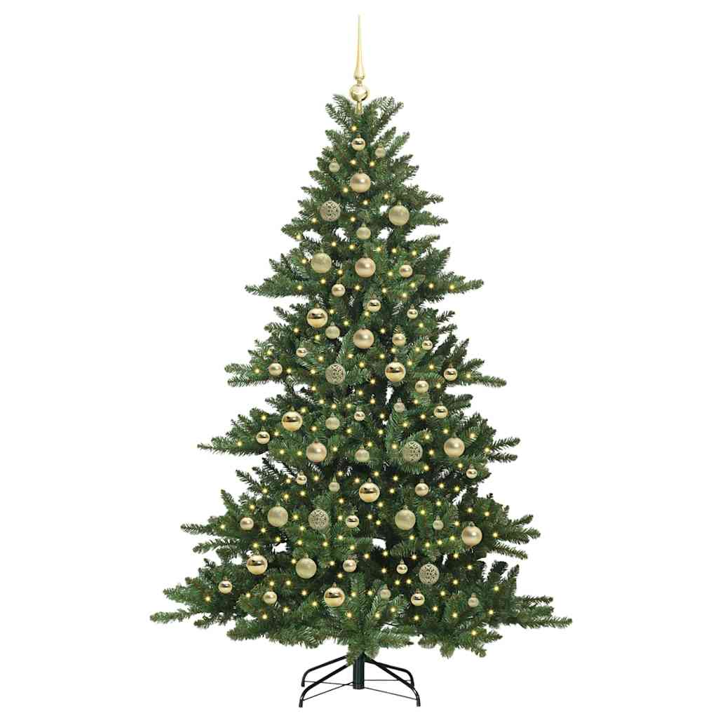 Albero di Natale Artificiale con Rami Pieghevoli Verde 210 cm
