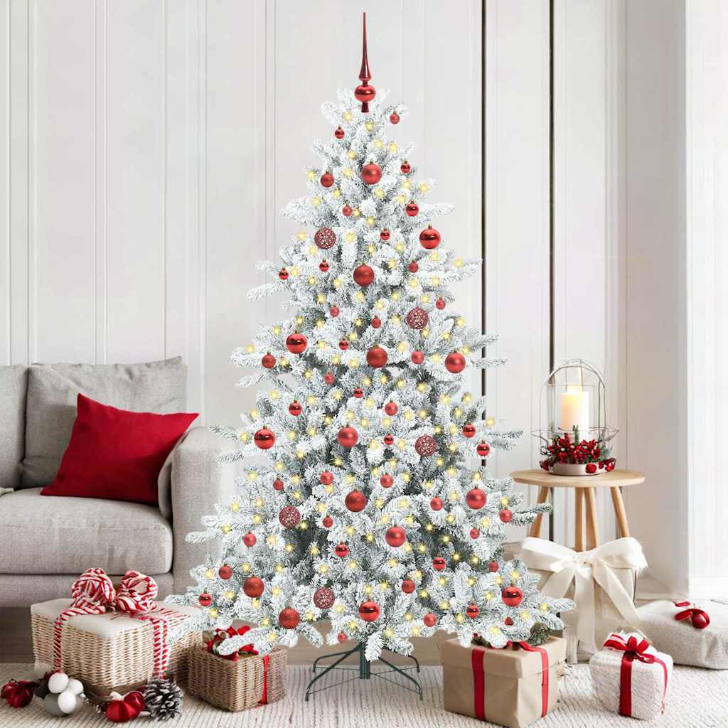 Albero di Natale Artificiale con Rami Pieghevoli Bianco 180 cm