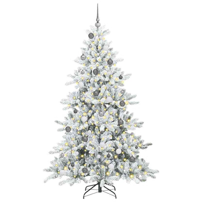 Albero di Natale Artificiale con Rami Pieghevoli Bianco 210 cm