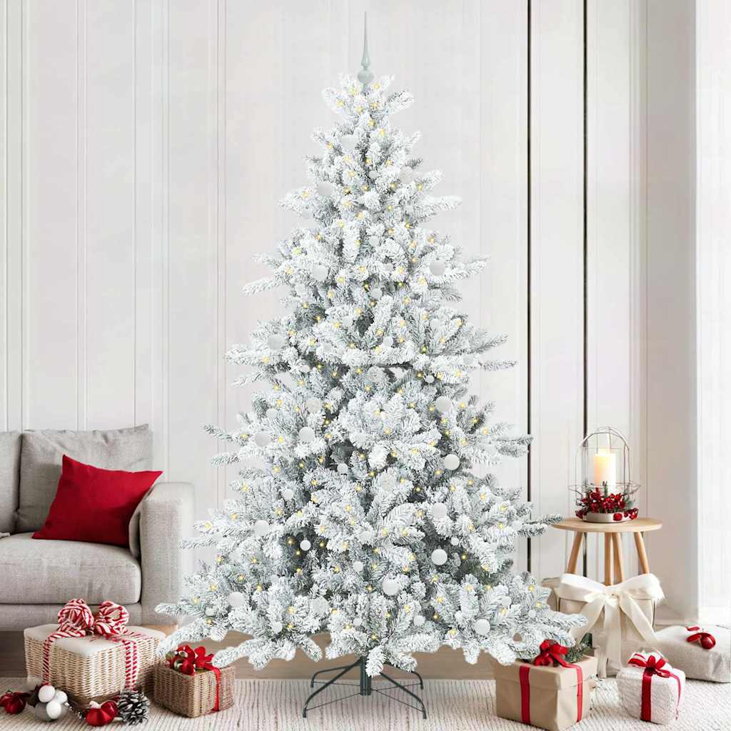 Albero di Natale Artificiale con Rami Pieghevoli Bianco 240 cm