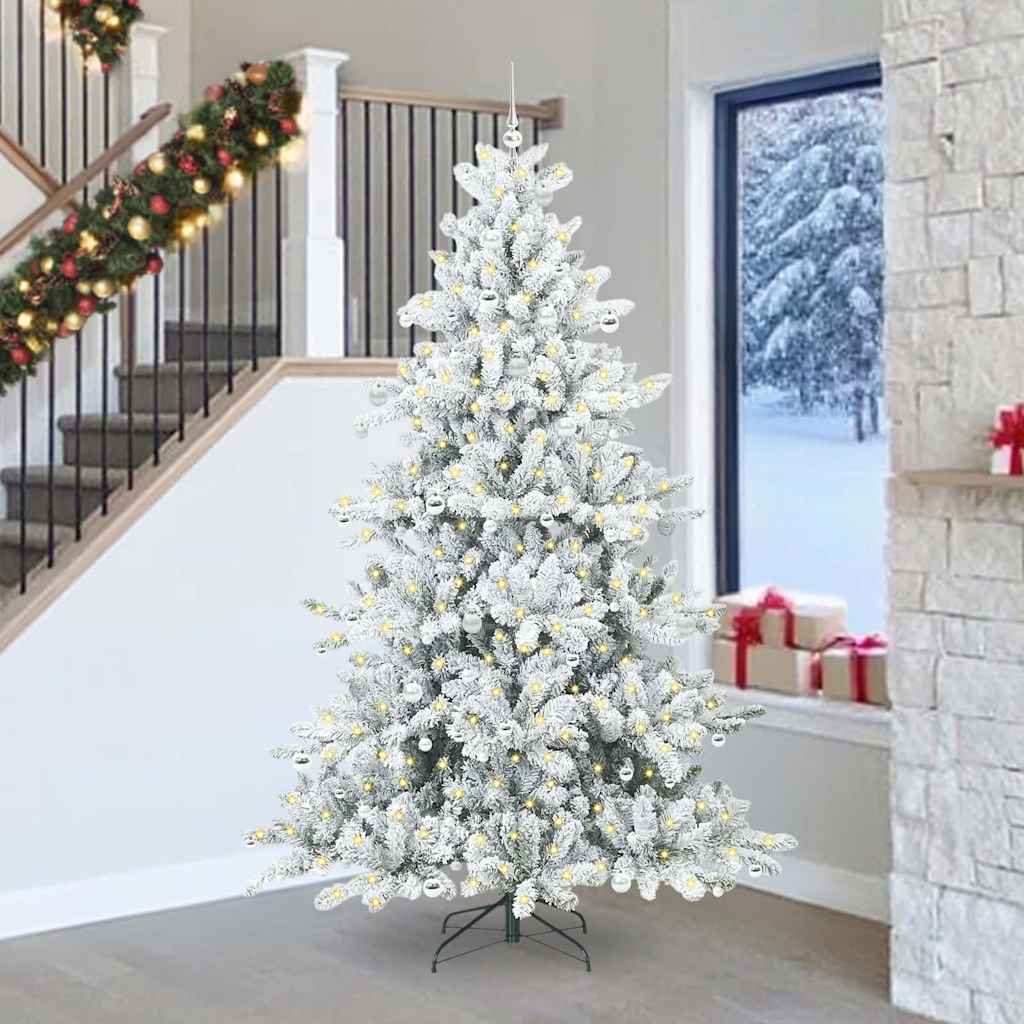 Albero di Natale Artificiale con Rami Pieghevoli Bianco 240 cm