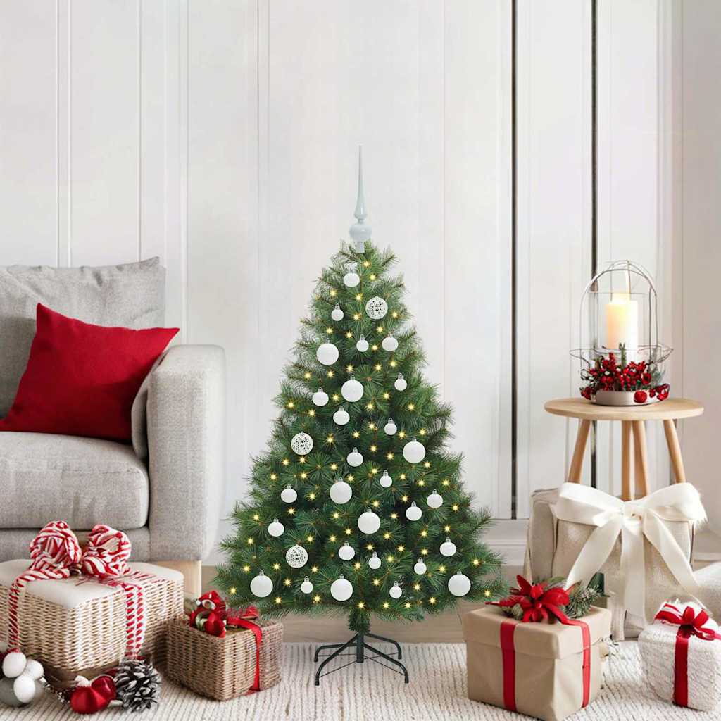Albero di Natale artificiale con 150 LED Verde 120 cm PE e PVC