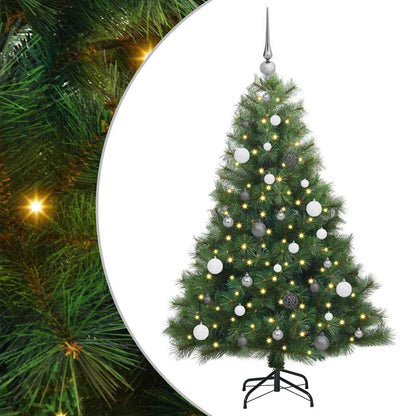 Albero di Natale artificiale con 150 LED Verde 150 cm PE e PVC