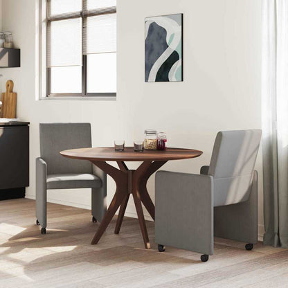 Sedie da Pranzo con Ruote 2 pcs Grigio chiaro 57 x 66 x 94 cm