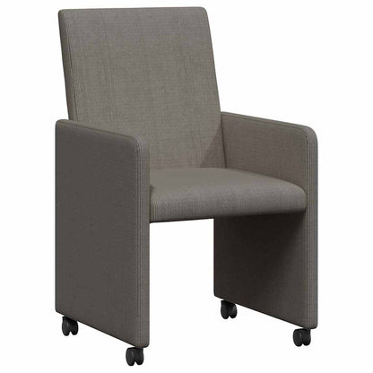 Sedie da Pranzo con Ruote 2 pcs Grigio chiaro 57 x 66 x 94 cm