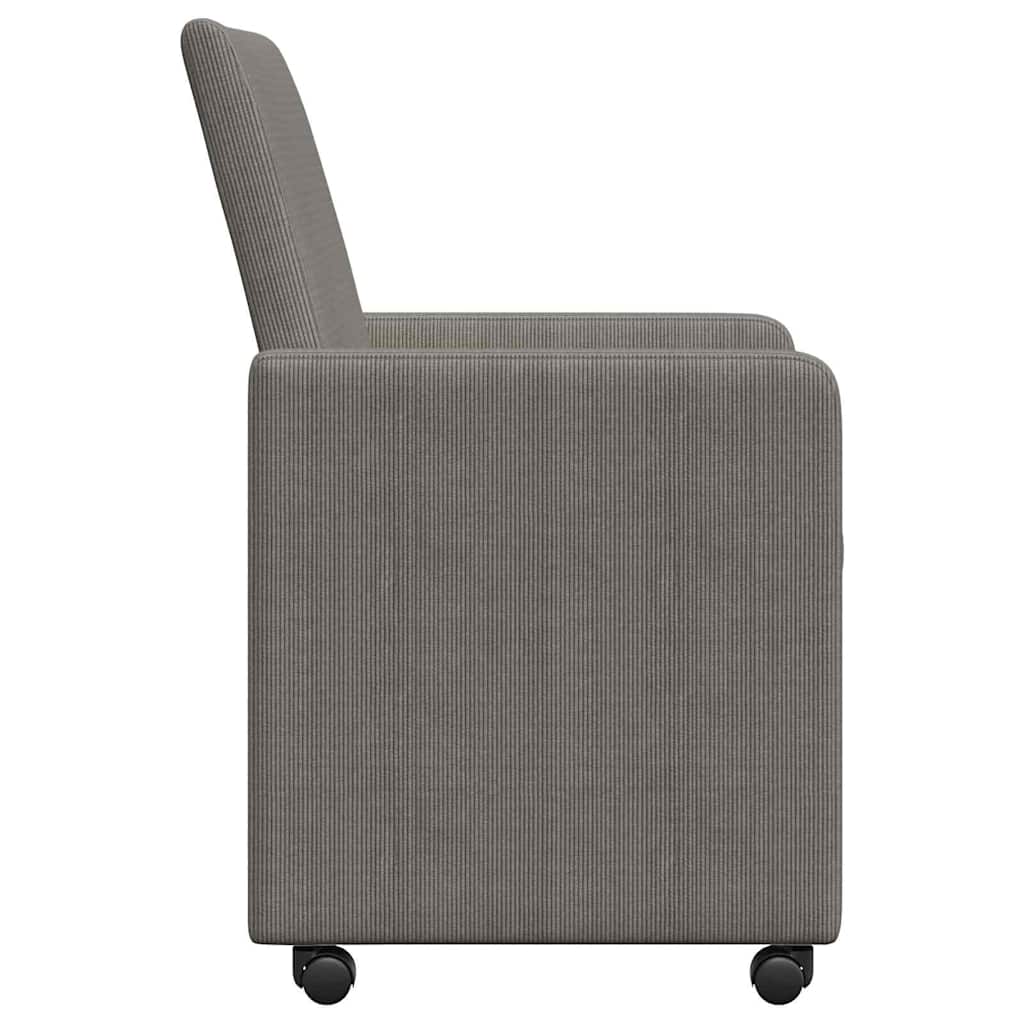 Sedie da Pranzo con Ruote 2 pcs Grigio chiaro 57 x 66 x 94 cm