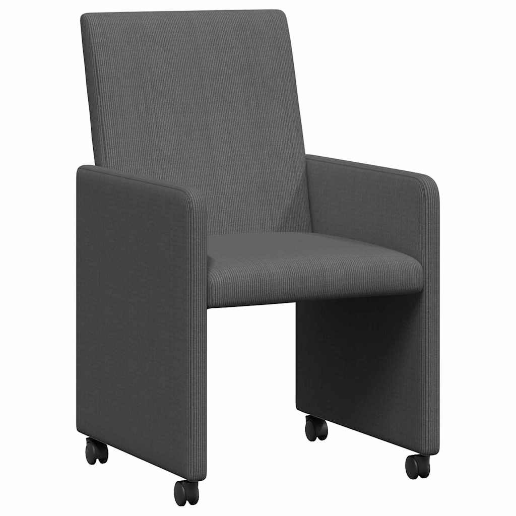 Sedie da Pranzo con Ruote 2 pcs Grigio scuro 57 x 66 x 94 cm