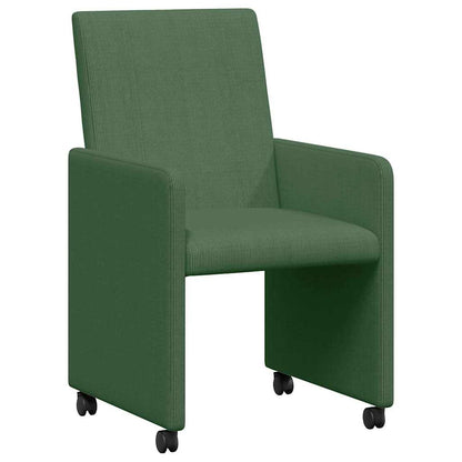 Sedie da Pranzo con Ruote 2 pcs Grigio verde 57 x 66 x 94 cm