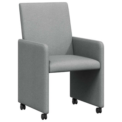 Sedie da Pranzo con Ruote 2 pcs Grigio chiaro 57 x 66 x 94 cm