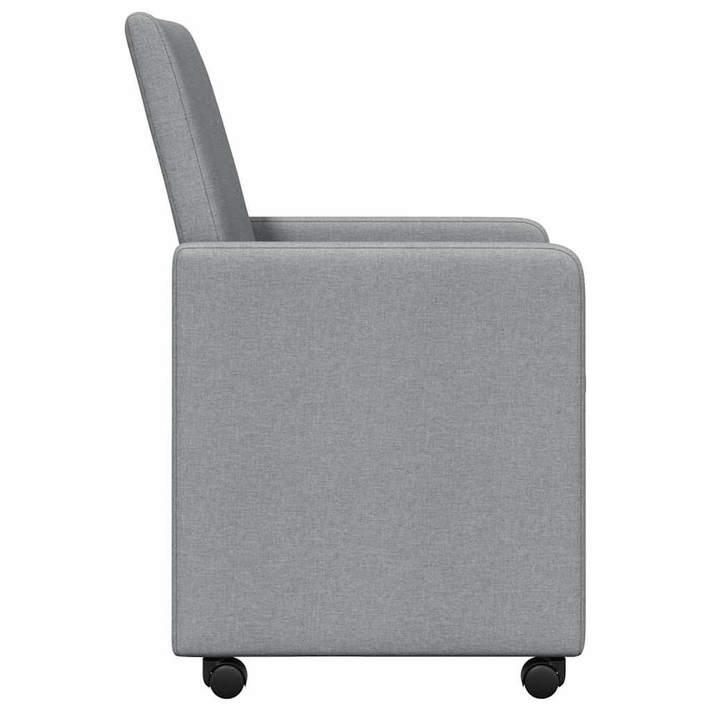 Sedie da Pranzo con Ruote 2 pcs Grigio chiaro 57 x 66 x 94 cm